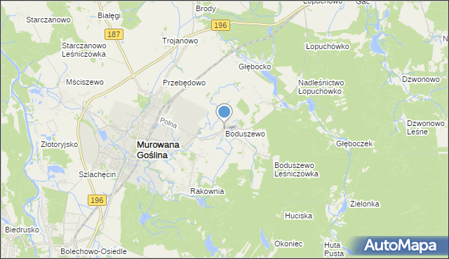 mapa Boduszewo, Boduszewo na mapie Targeo